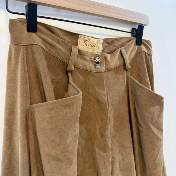 SCULLY | vintage brown faux suede palazzo pant - Picture 3 of 7
